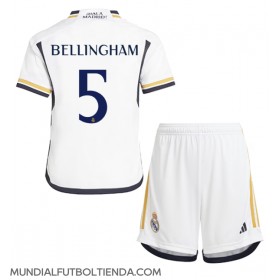 Camiseta Real Madrid Jude Bellingham #5 Primera Equipación Replica 2023-24 para niños mangas cortas (+ Pantalones cortos)